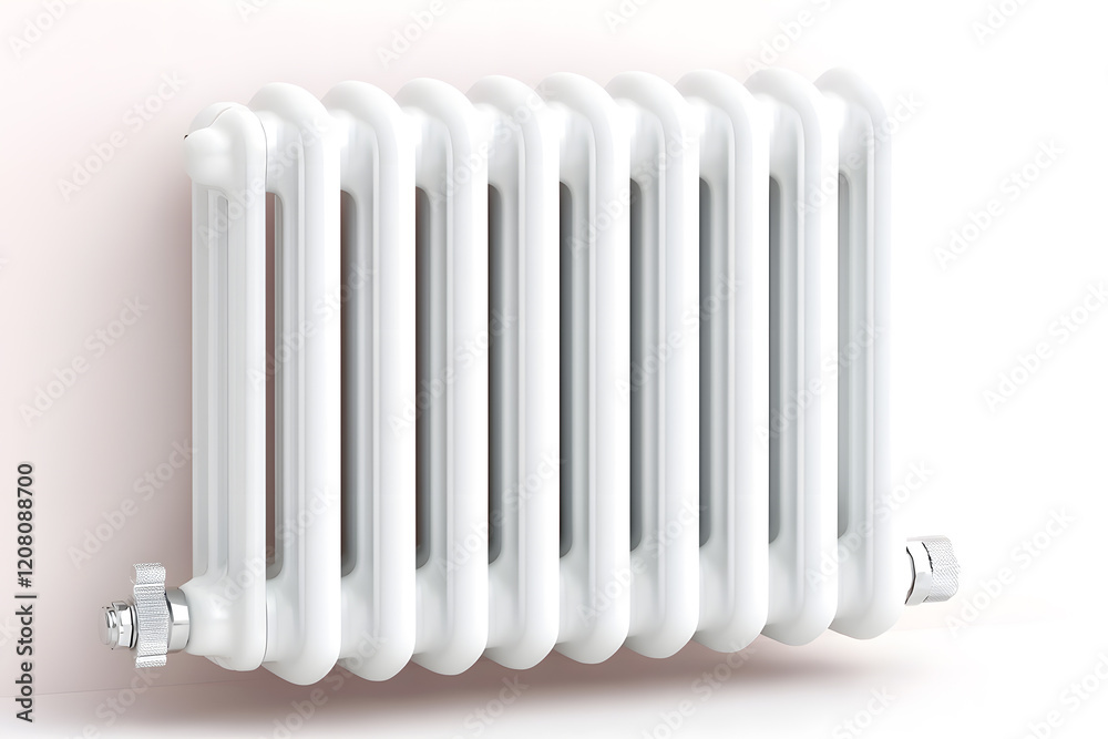 White modern radiator convector heating isolated on white background White modern radiator convector heating isolated on white background