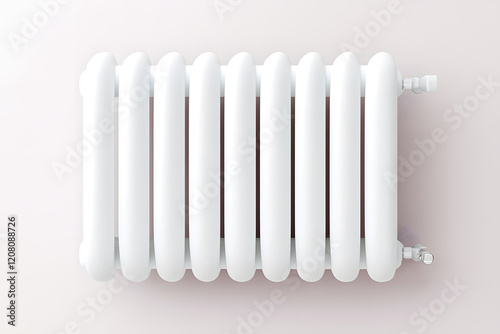 White modern radiator convector  heating isolated on white background