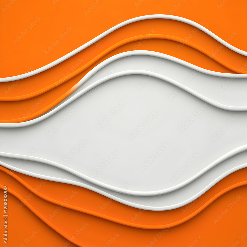 Obraz premium Abstract Orange White Wave Background Illustration