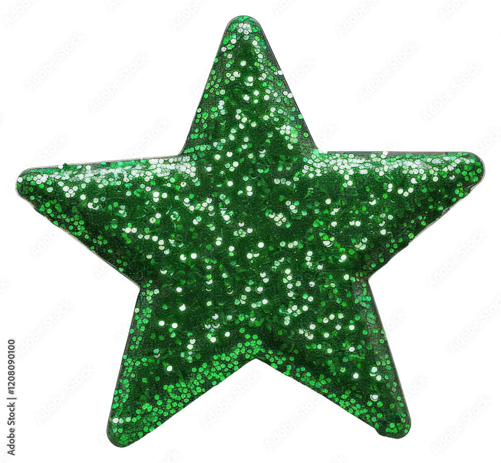 Obraz premium PNG Sparkling green glitter star