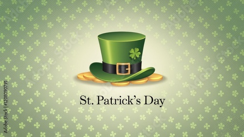 Wallpaper Mural St. Patrick's Day Hat and Coins Torontodigital.ca