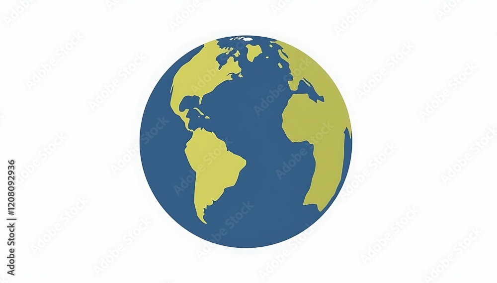 Fototapeta premium Simple World Globe Illustration for Global Concepts