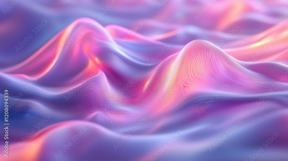 Obraz premium Abstract pink, blue wave texture; light background, digital art