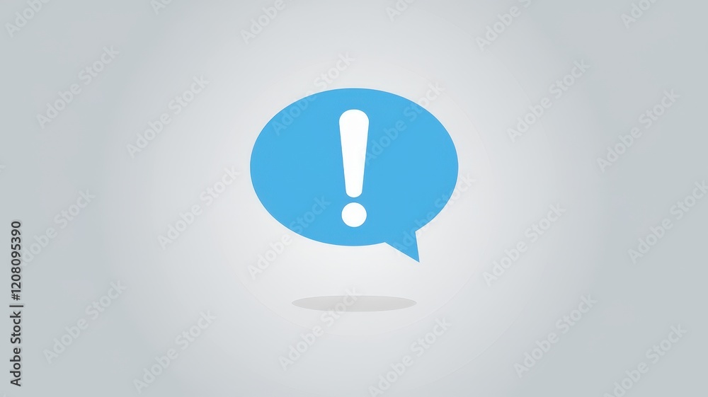 Blue Speech Bubble with Exclamation Point Blue Speech Bubble with Exclamation Point