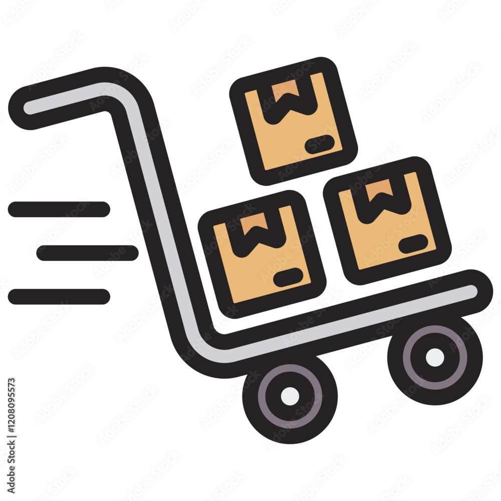 Fototapeta premium Trolley Icon Element For Design