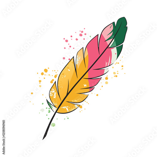 illustration of feather colorful vector