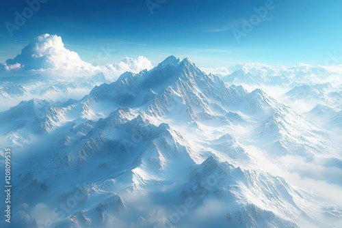 Wallpaper Mural breathtaking panorama of snowcapped mountains against a clear blue sky showcasing the majestic beauty of nature in a vibrant and aweinspiring 3d rendering Torontodigital.ca