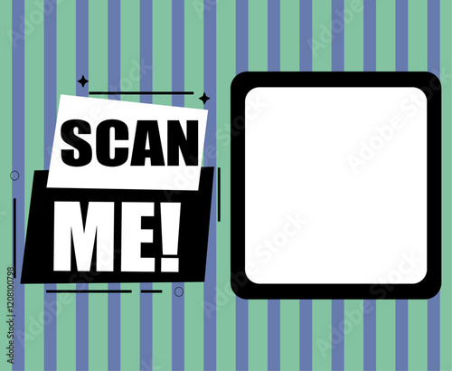 Scan QR code icon. Qr code scan template for smartphone to pay. QR code for mobile apps, payment and phone.