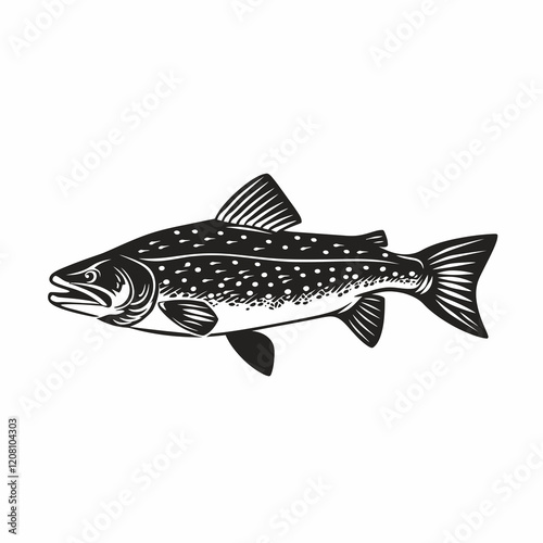 Gar fish silhouette vector illustration vector