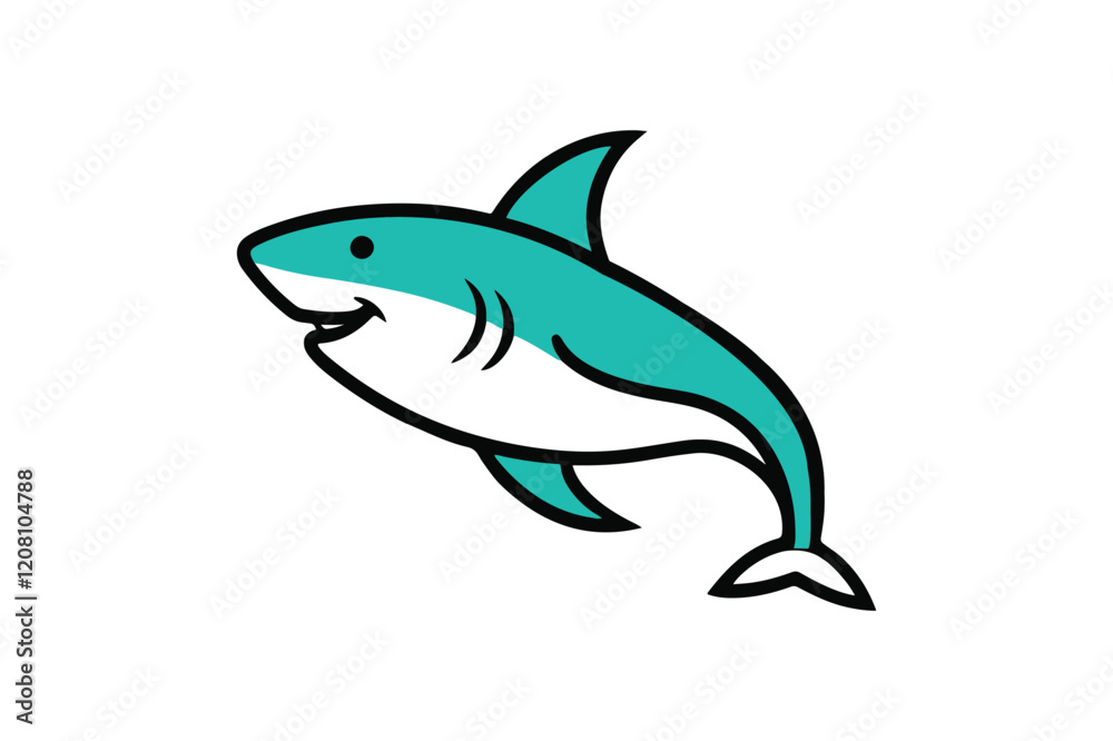 Fototapeta premium line-art-shark.eps