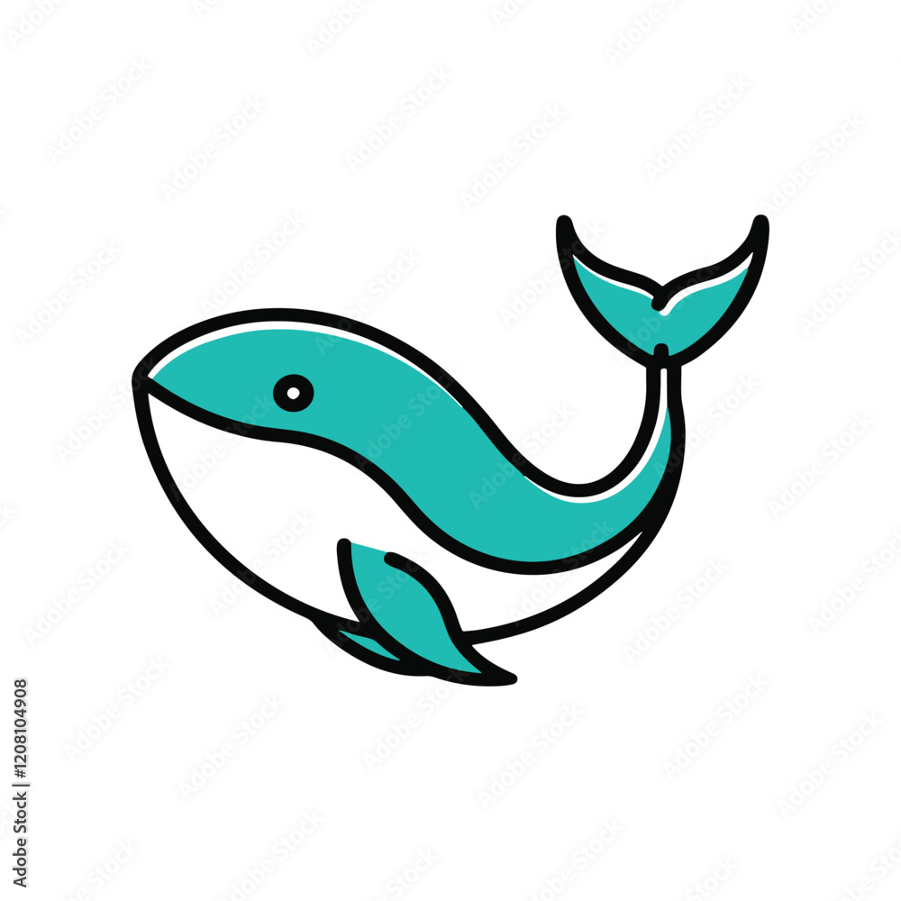Fototapeta premium line-art-whale.eps
