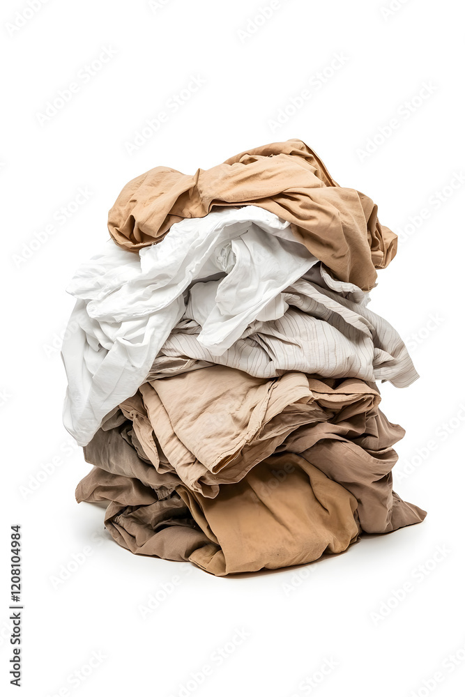 Big pile of dirty laundry, isolated on white background Big pile of dirty laundry, isolated on white background