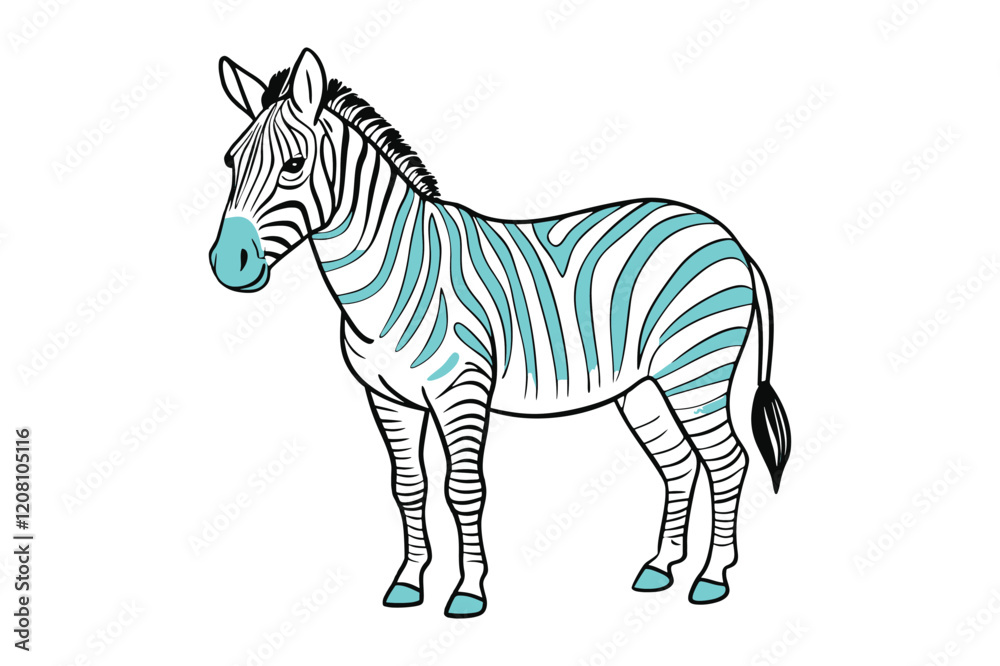 Fototapeta premium line-art-zebra-.eps