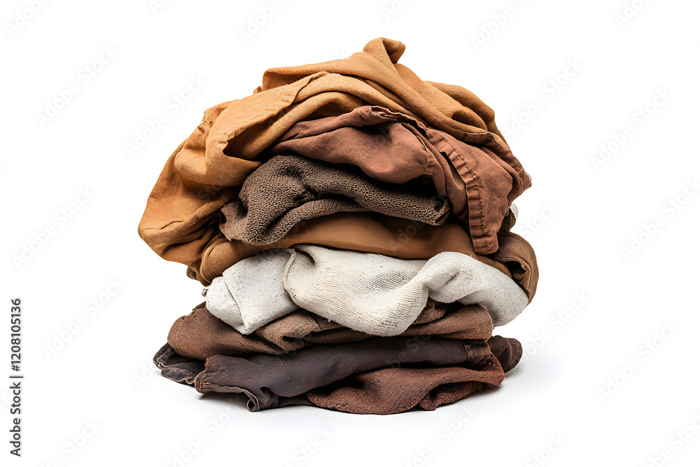 Big pile of dirty laundry, isolated on white background Big pile of dirty laundry, isolated on white background
