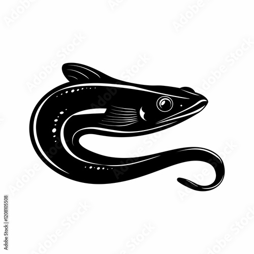 Moray Eel fish silhouette vector illustration