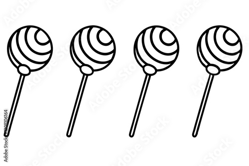 Monochrome Lollipop Vector Line Set