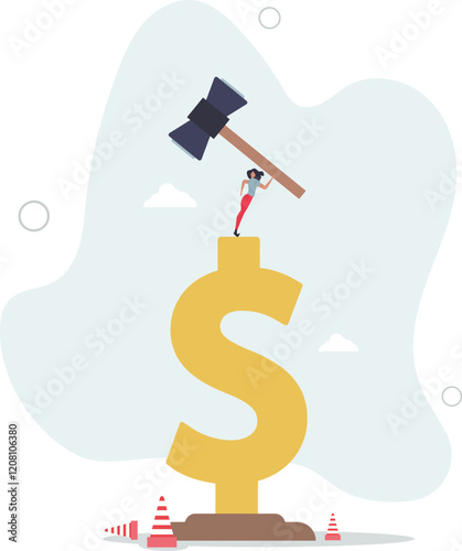 Workers compensation, insurance providing wages replacement, employee injured benefit, legal or law to compensate payment concept.flat characters.