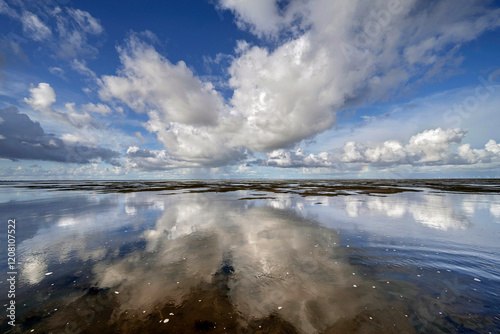 Wolkenstimmung über der Nordsee auf der Nordfriesischen Insel Föhr