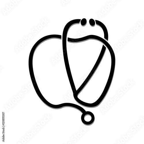 Stethoscope apple and apple for medical and healthcare