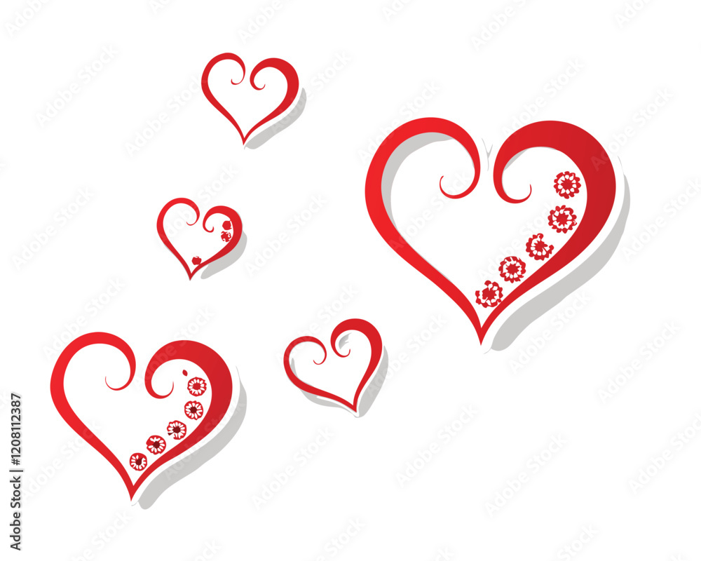 loves heart vector with white background loves heart vector with white background