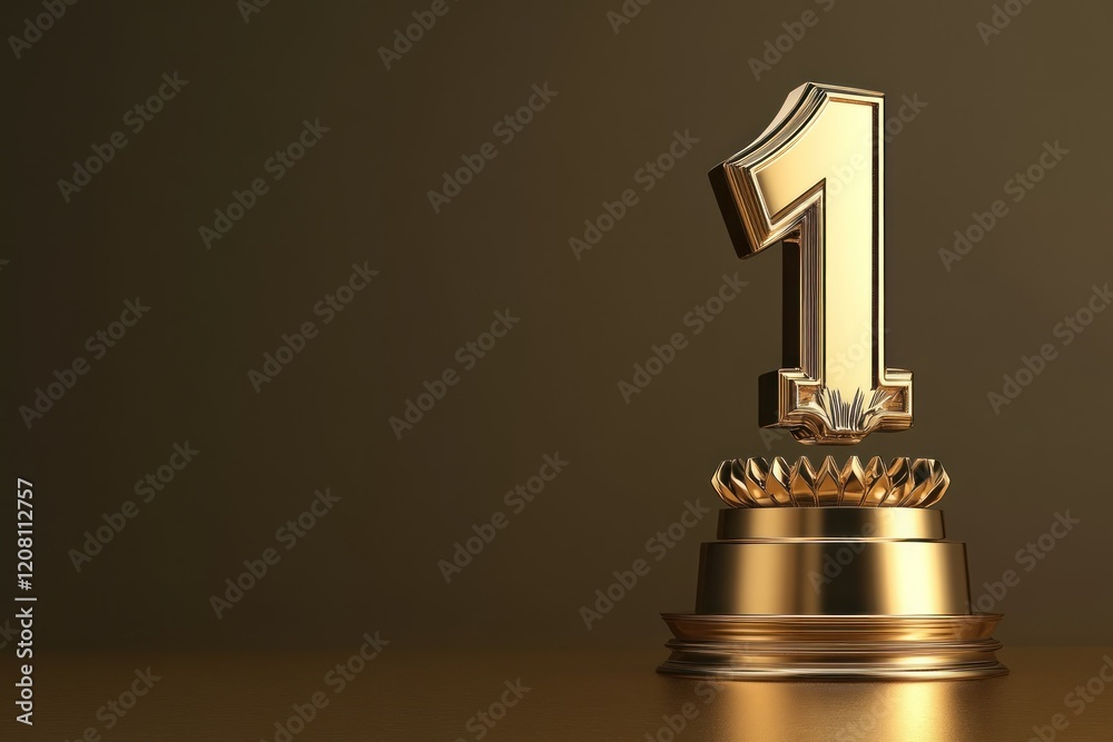 Striking Golden Number One Trophy Display Striking Golden Number One Trophy Display