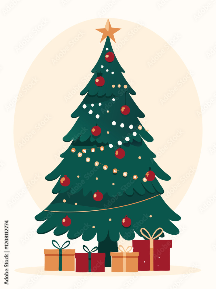 christmas tree and gifts vector christmas tree and gifts vector
