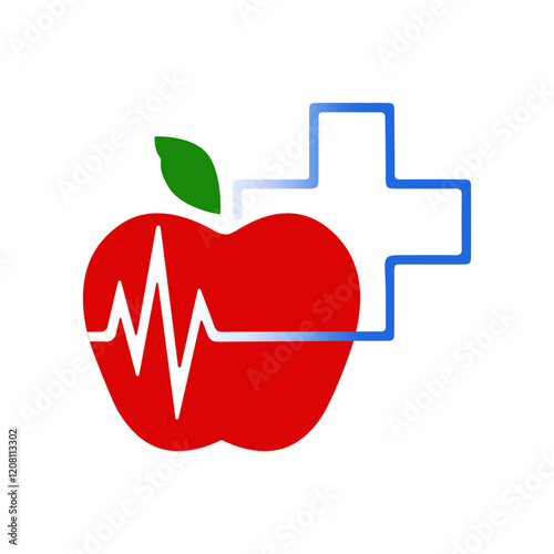 Stethoscope apple and apple for medical and healthcare