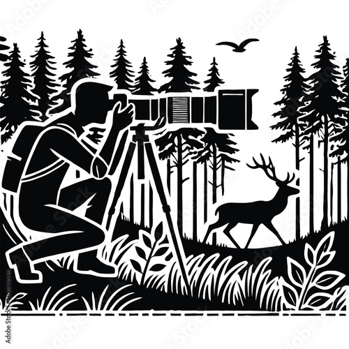 Wildlife Photographer in Forest