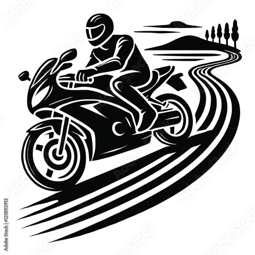 Motorbike Rider Silhouette