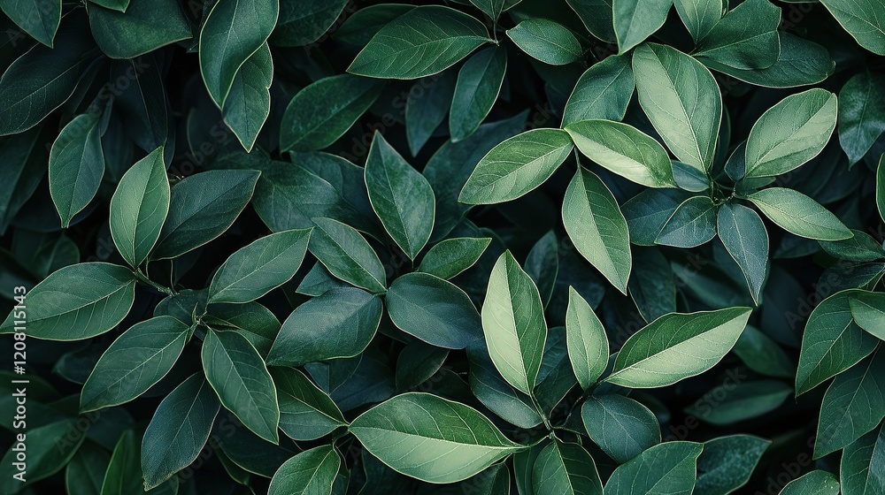 Fototapeta premium Detailed Close-Up of Green Leaf Foliage with Rich Texture