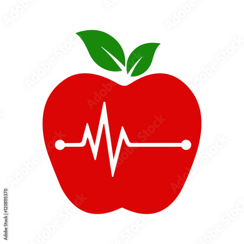 Stethoscope apple and apple for medical and healthcare