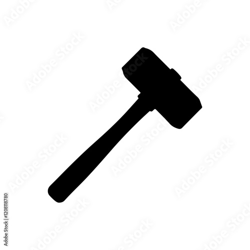 Steel mallet silhouette icon vector flat illustration design.