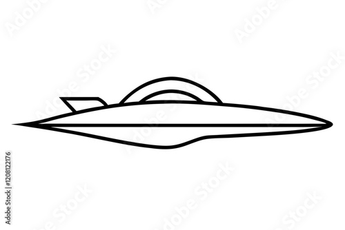 Futuristic Spaceship Icon Vector Design with Smooth Curves - Sci-Fi Concept