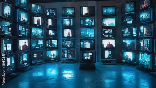 Newsroom Background for News Broadcasts, blue screens