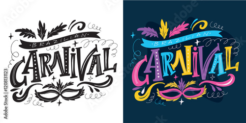Mardi gras. Carnival. Cute hand drawn doodle lettering quote. Lettering for t-shirt design, mug print, bag print, clothes fashion. 100% hand drawn vector image.