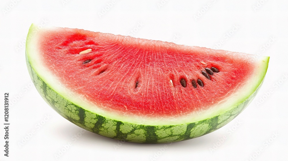 Fresh Slice of Watermelon Isolated on White Background for Food Art Fresh Slice of Watermelon Isolated on White Background for Food Art