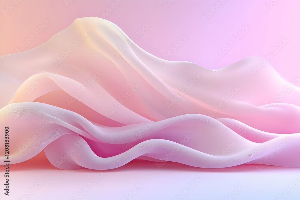 Fototapeta premium Pink Abstract 3D Wave Background