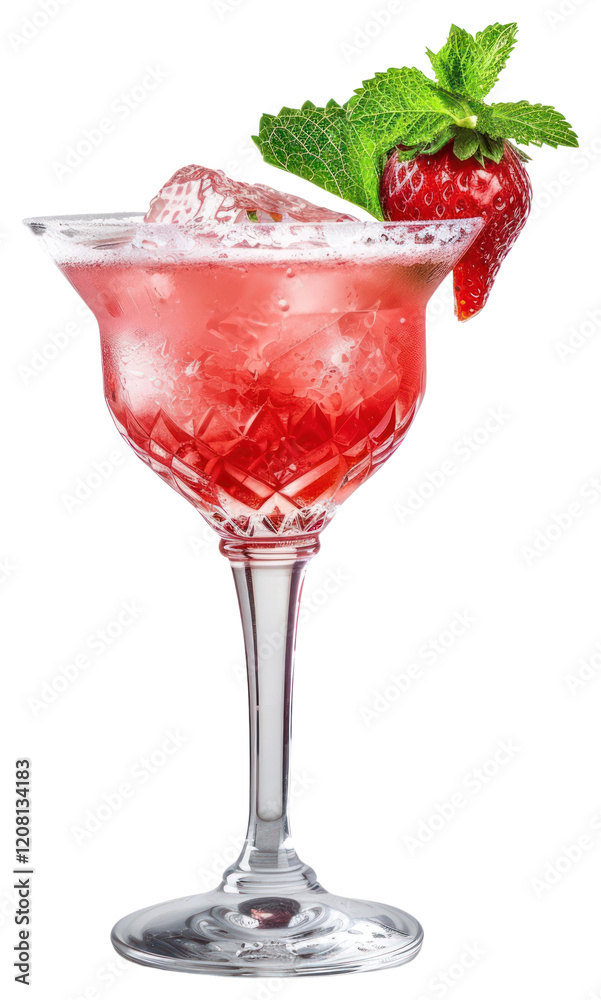 PNG Refreshing strawberry cocktail with ice PNG Refreshing strawberry cocktail with ice