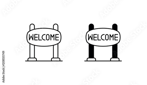 Welcome Onboard icon design with white background stock illustration