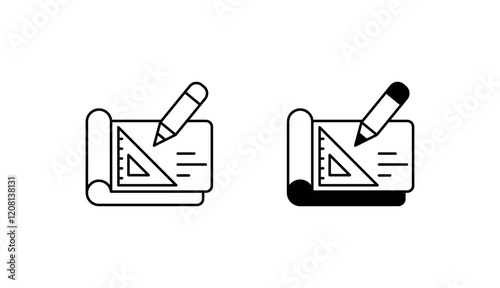 Draft Something icon design with white background stock illustration