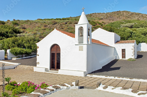 El Hierro, Canary Islands, Spain. Santuario de Nuestra Senora de Los Reyes at the island's west end.