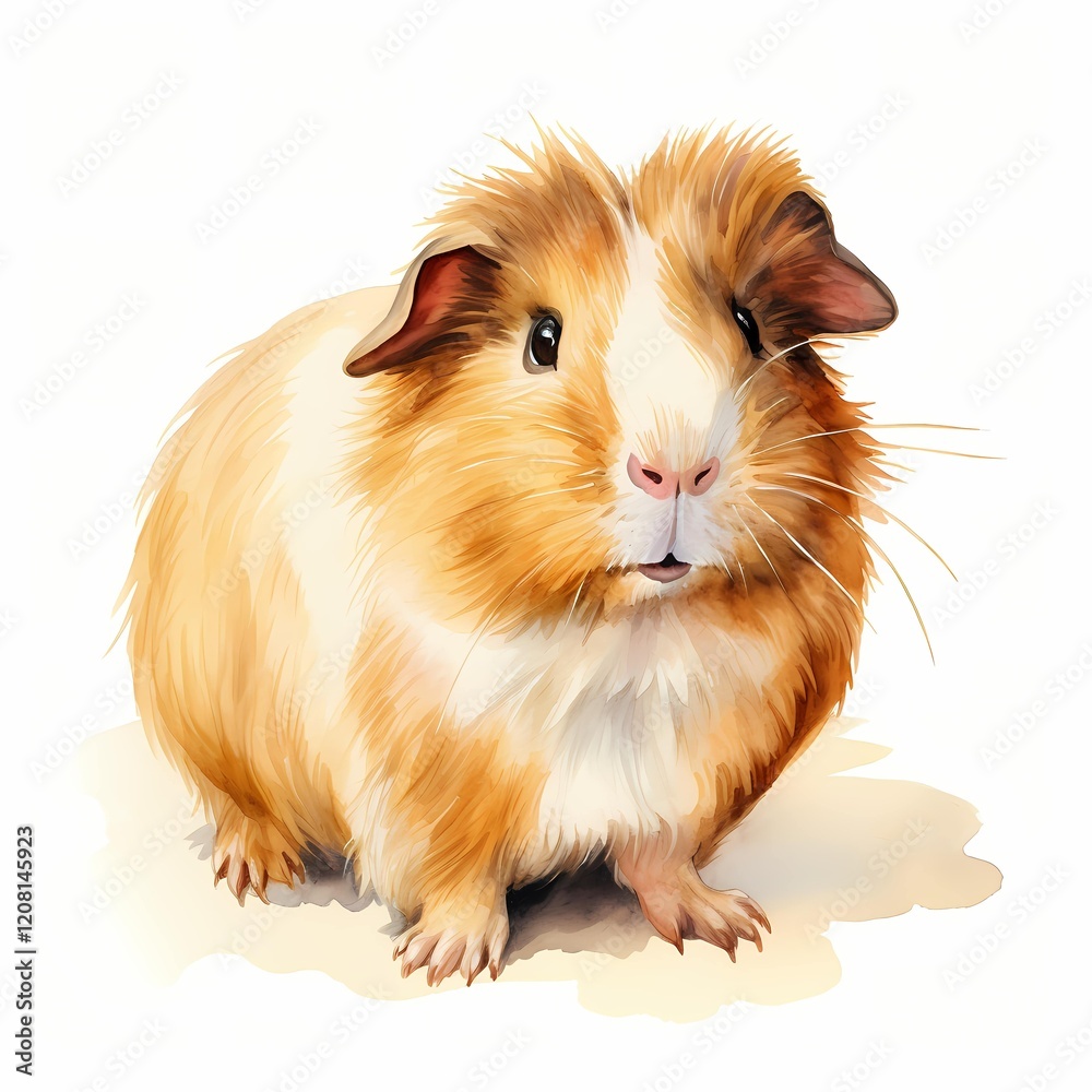 Cute Guinea Pig clipart. Ai watercolor art illustration. Detailed illustration Cute Guinea Pig clipart. Ai watercolor art illustration. Detailed illustration