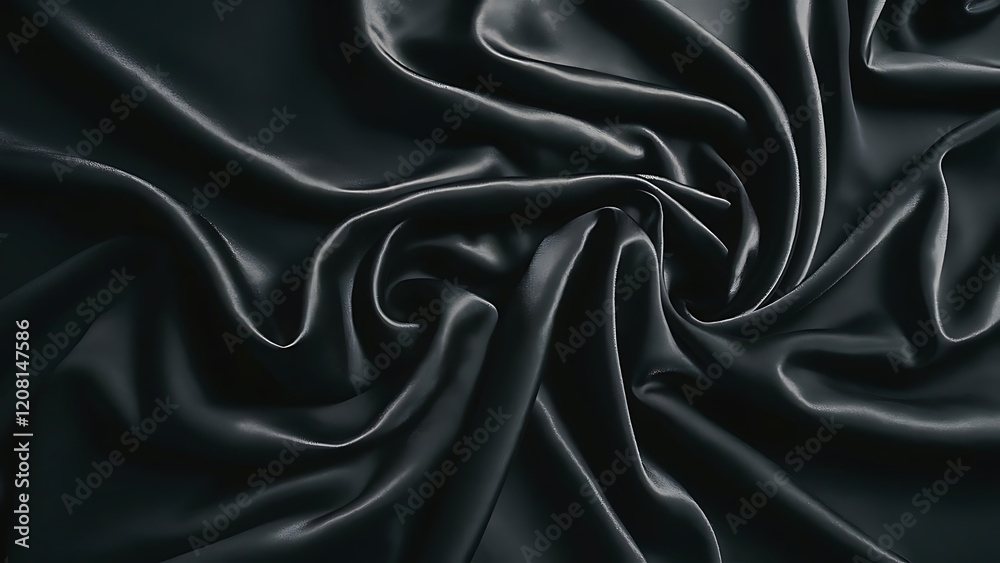 Obraz premium Full frame of black elegant silk cloth as background