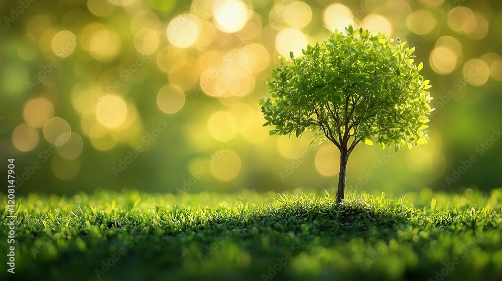 Lush Green Tree Blurred Background in a Serene Natural Park Setting Lush Green Tree Blurred Background in a Serene Natural Park Setting