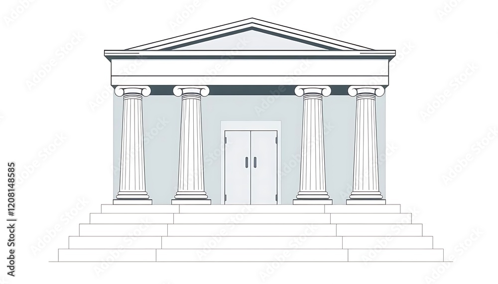 Classic Greek Temple Building Architecture Design Illustration Classic Greek Temple Building Architecture Design Illustration