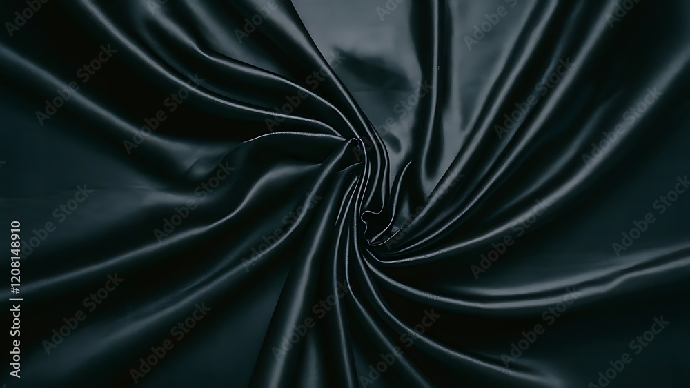 Fototapeta premium Full frame of black elegant silk cloth as background