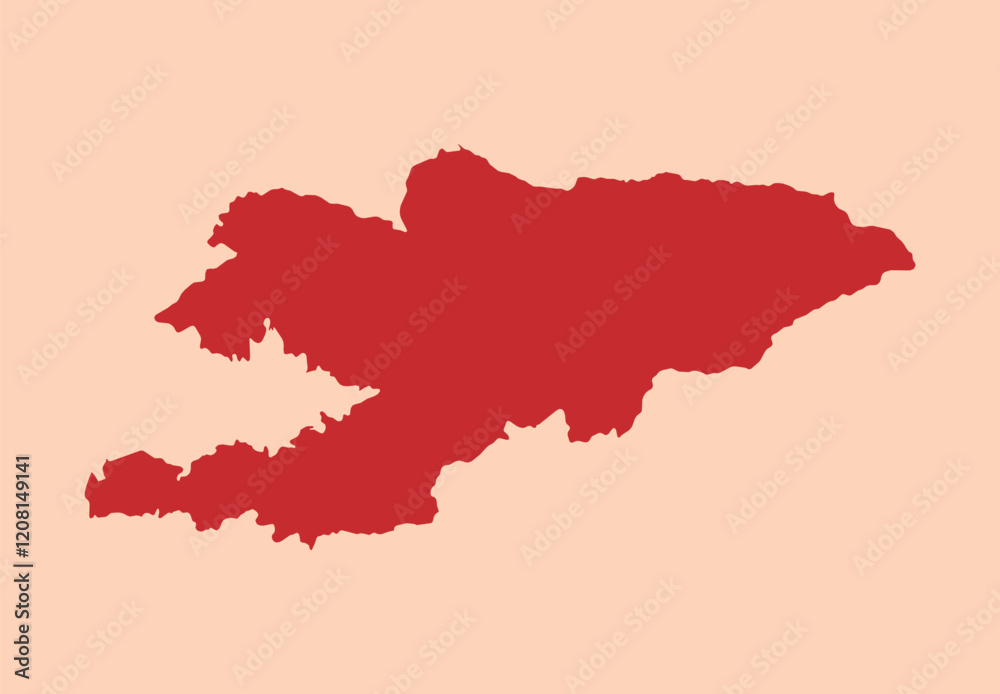 Fototapeta premium Kyrgyzstan simple flat red map