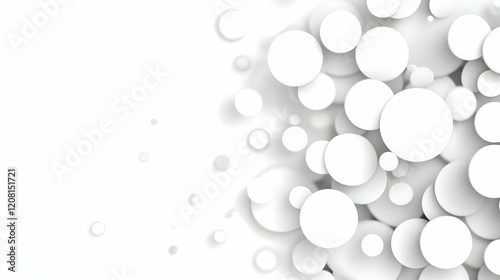 White Circle Abstract Background 3D