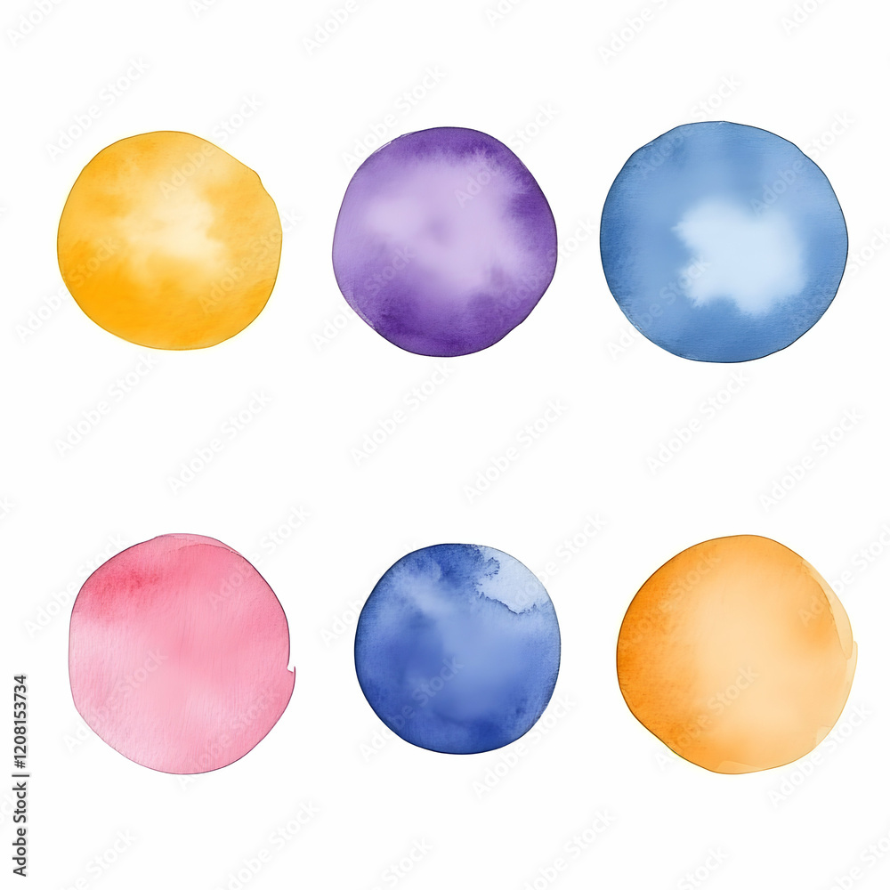 Watercolor Circles Abstract Background Illustration