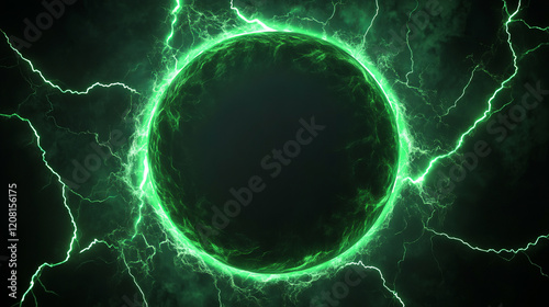 plasma glowing electric green hologram isolated on transparent, circles lightning round frame portal layer overlay on black background --ar 16:9 --v 6.1 Job ID: 6bc38a77-17d6-4d84-b74e-dbde6b3882c2